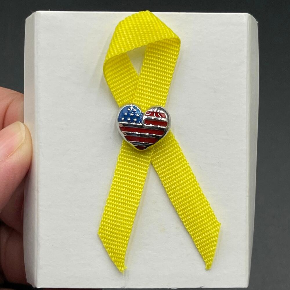 Avon Vintage 2003 The Yellow Ribbon Pin Includes Original Box